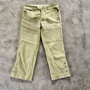 Old Navy Olive Cropped Button-Hem Chinos